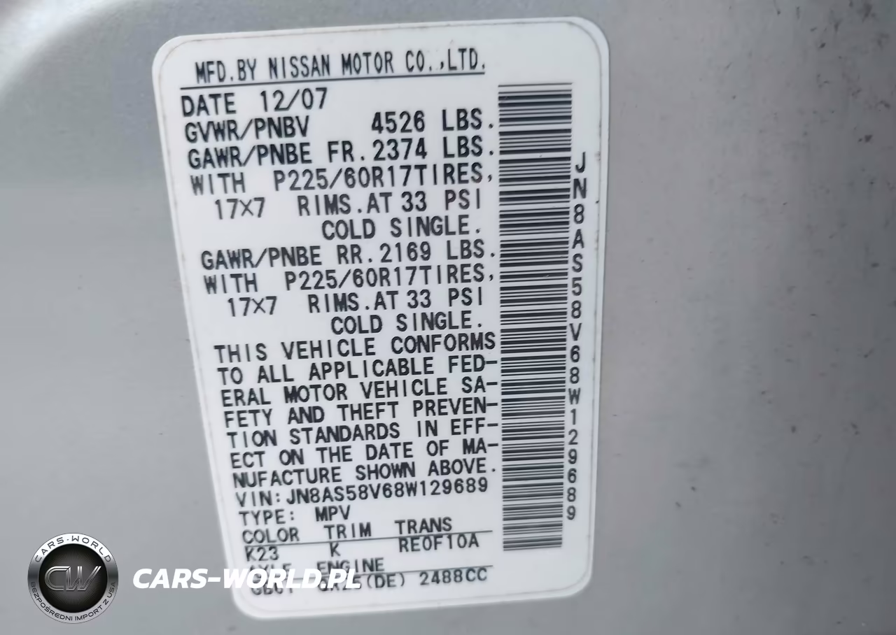 2008 Nissan Rogue Sl VIN:JN8AS58V68W129689 - 9