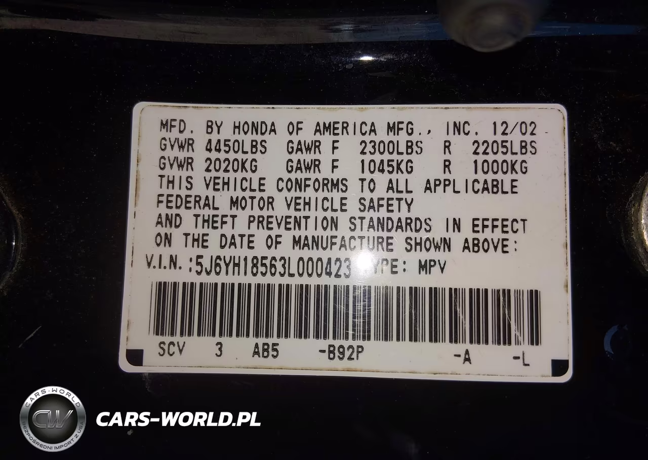 2003 Honda Element Ex VIN:5J6YH18563L000423 - 9