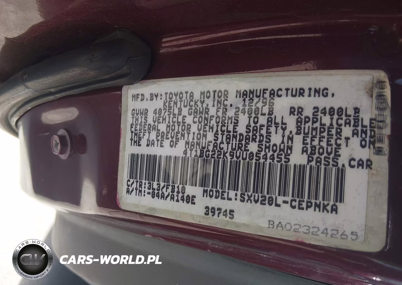 1997 Toyota Camry Le VIN:4T1BG22K9VU054455 - 9