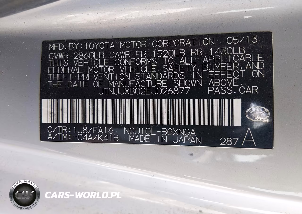2014 Scion Iq 10 Series VIN:JTNJJXB02EJ026877 - 9