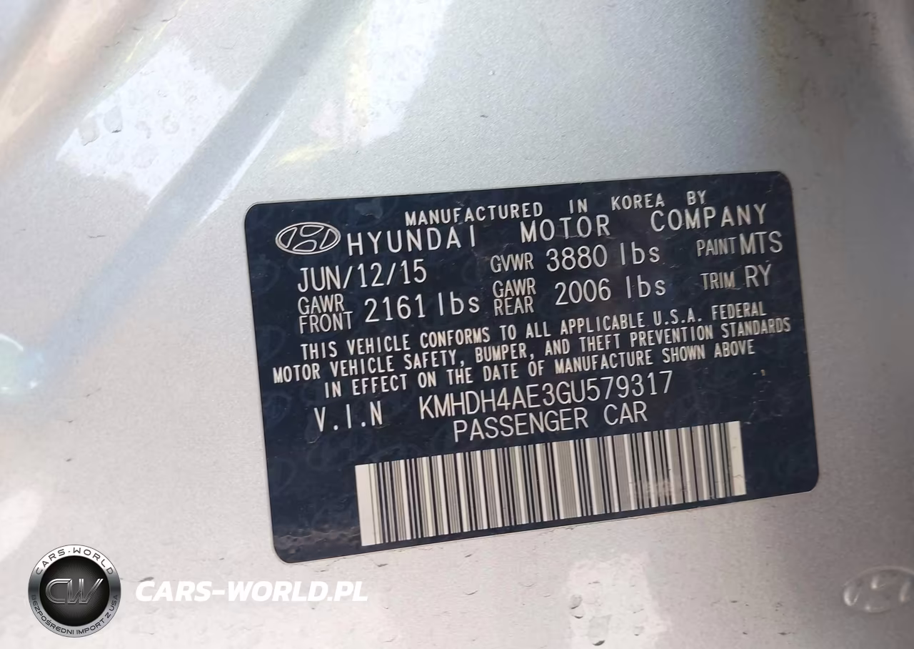 2016 Hyundai Elantra Value Edition VIN:KMHDH4AE3GU579317 - 9