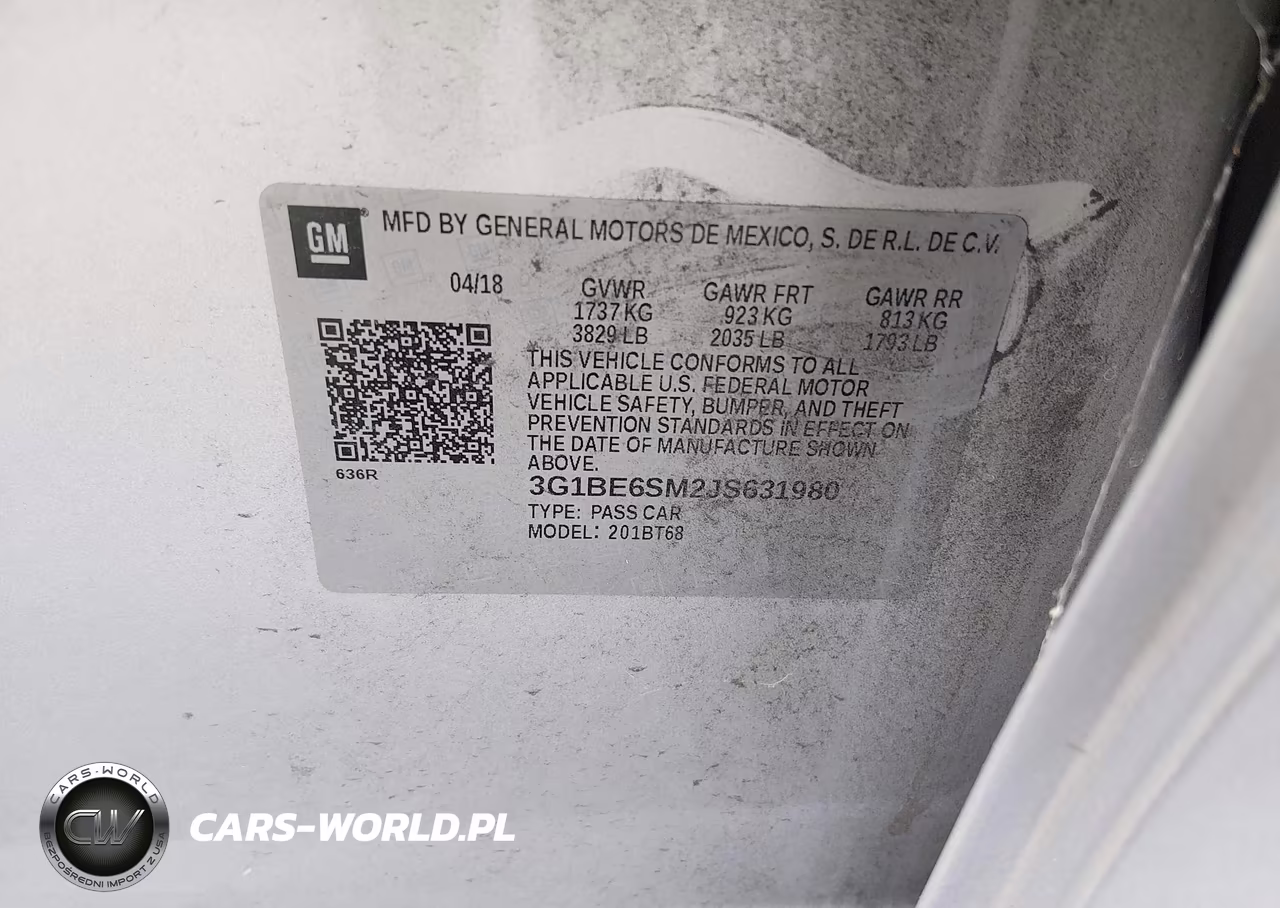2018 Chevrolet Cruze Lt Auto VIN:3G1BE6SM2JS631980 - 9