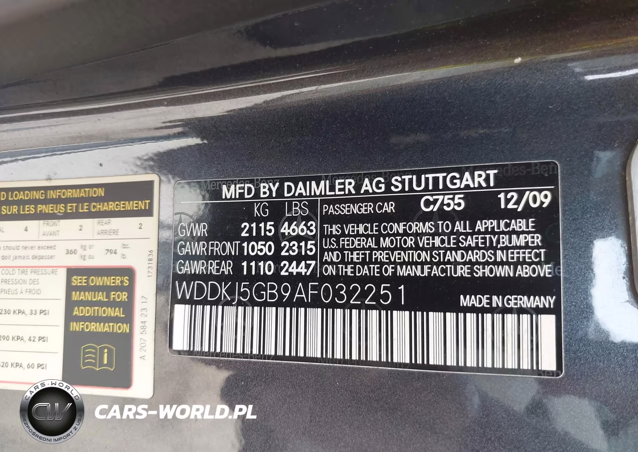 2010 Mercedes-Benz E 350 VIN:WDDKJ5GB9AF032251 - 9