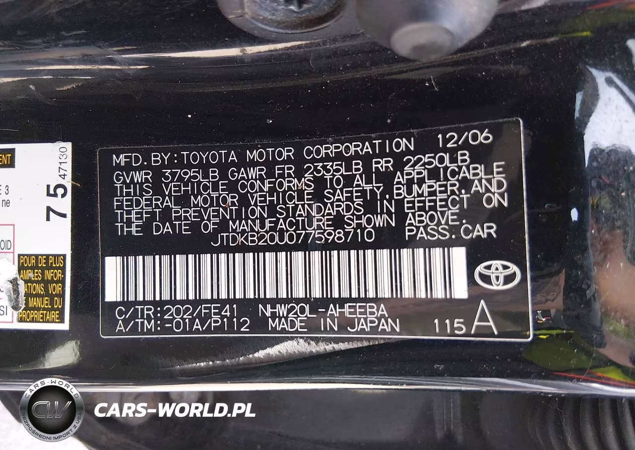 2007 Toyota Prius VIN:JTDKB20U077598710 - 9
