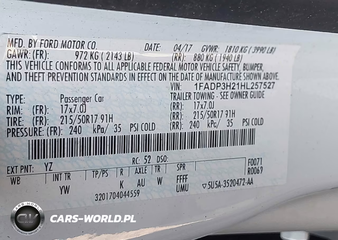 2017 Ford Focus Sel VIN:1FADP3H21HL257527 - 9