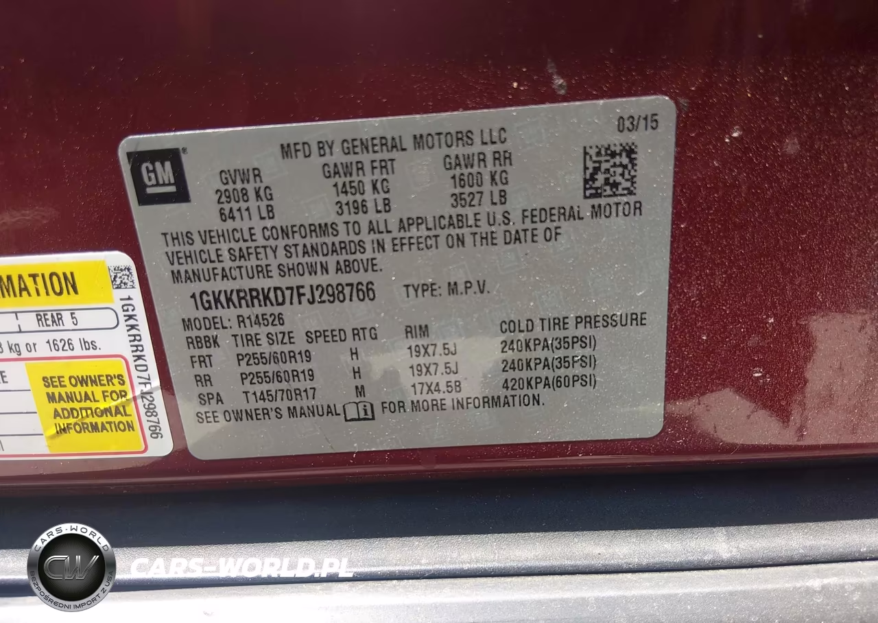 2015 GMC Acadia Slt-1 VIN:1GKKRRKD7FJ298766 - 9