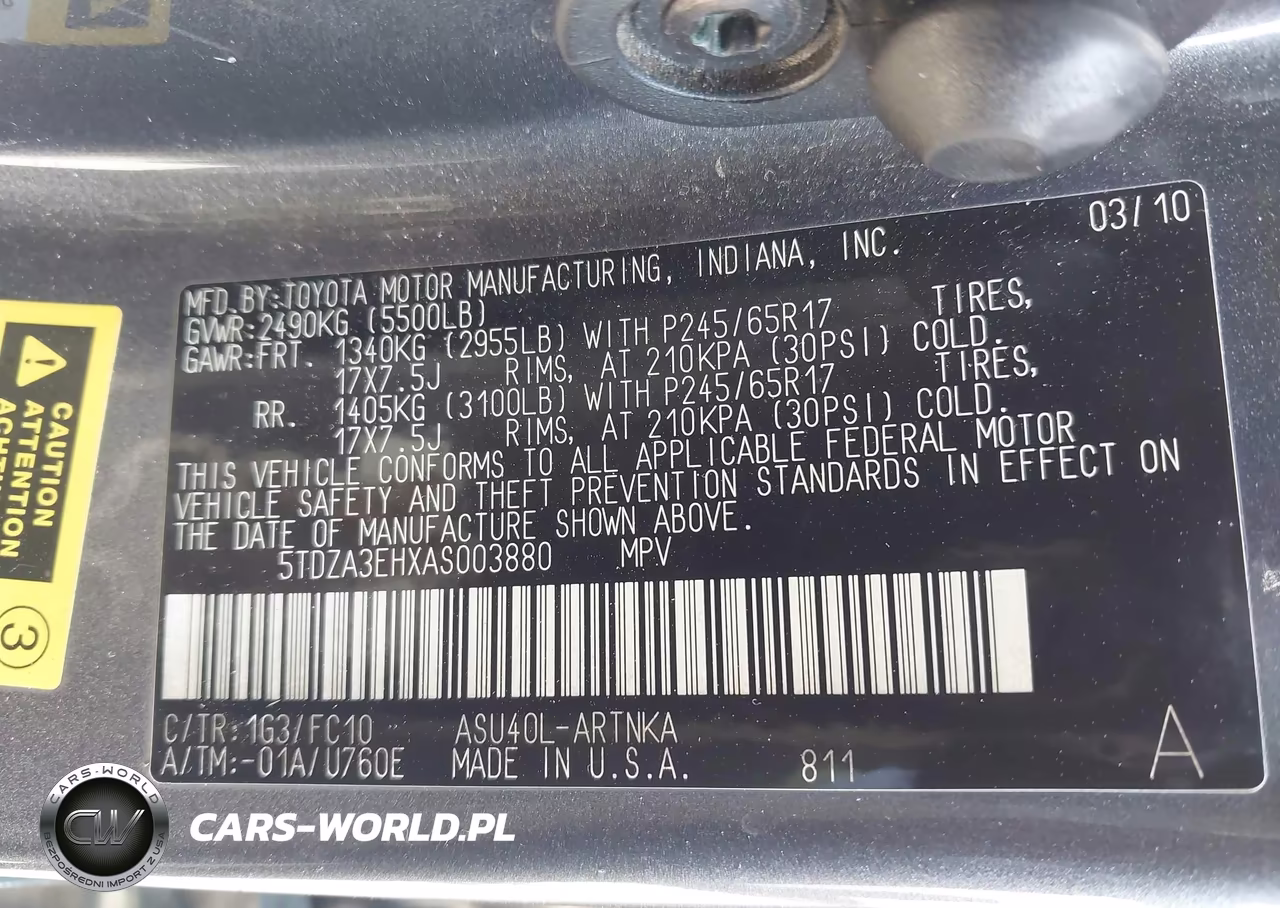 2010 Toyota Highlander VIN:5TDZA3EHXAS003880 - 9