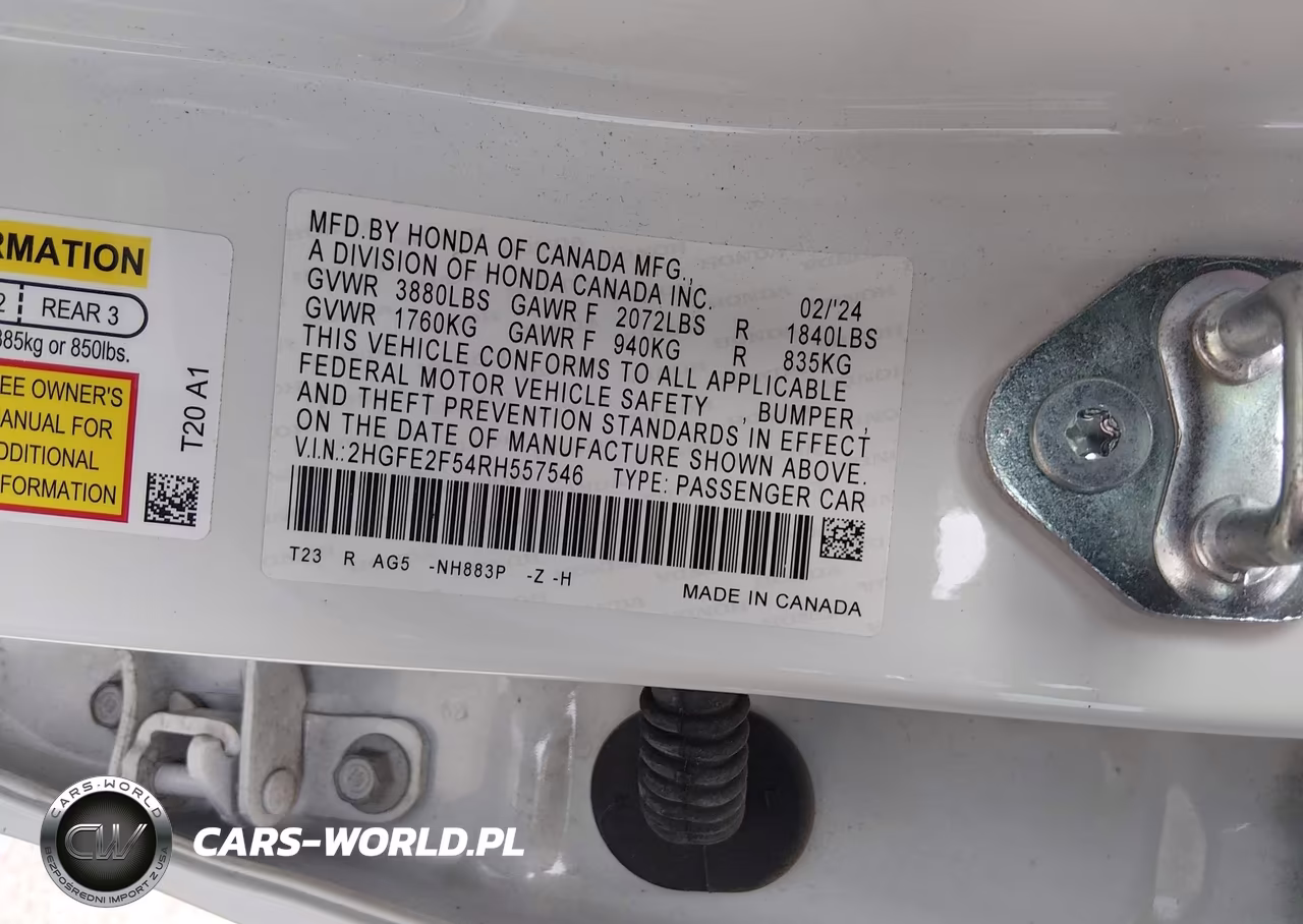 2024 Honda Civic Sport VIN:2HGFE2F54RH557546 - 9