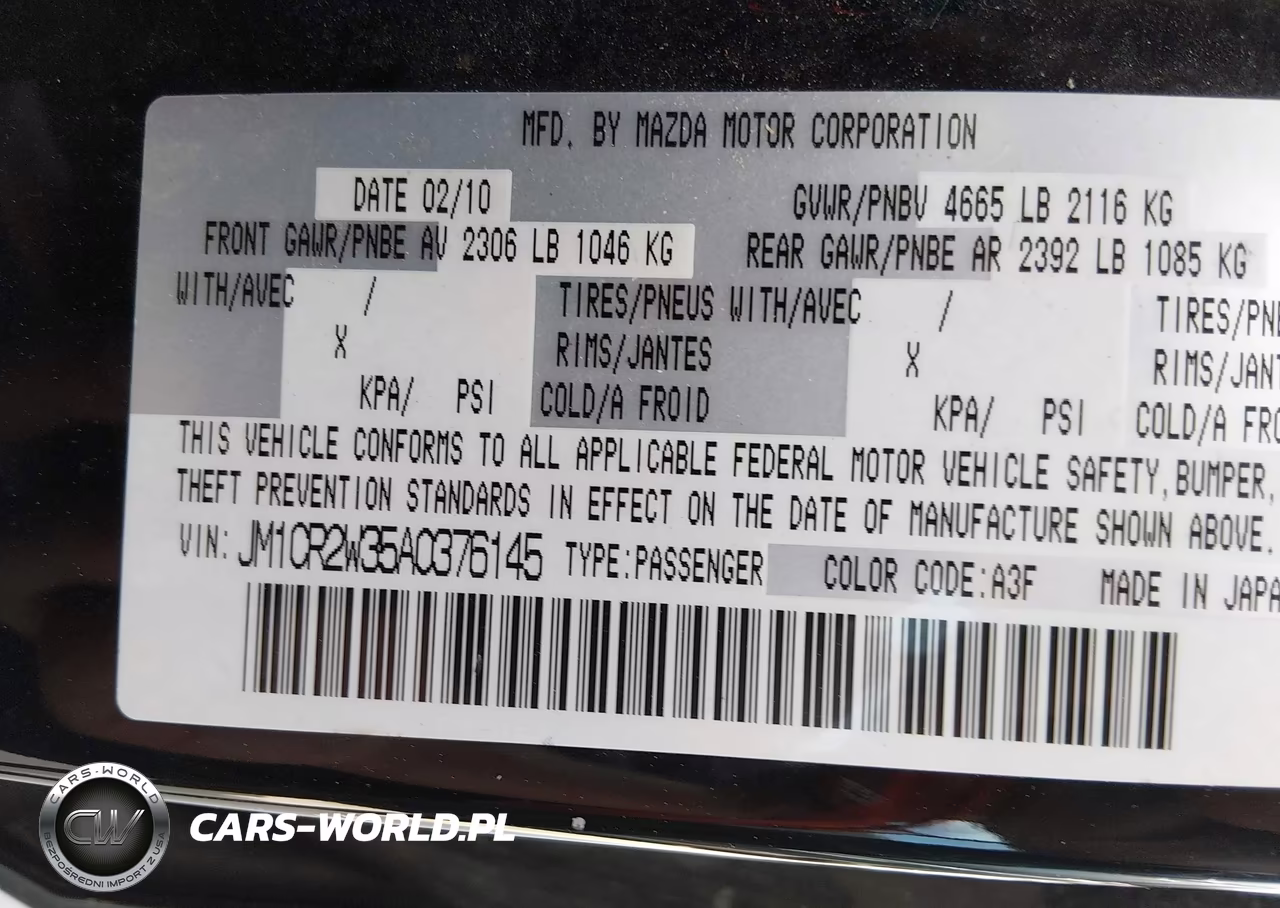 2010 Mazda Mazda5 Sport VIN:JM1CR2W35A0376145 - 9