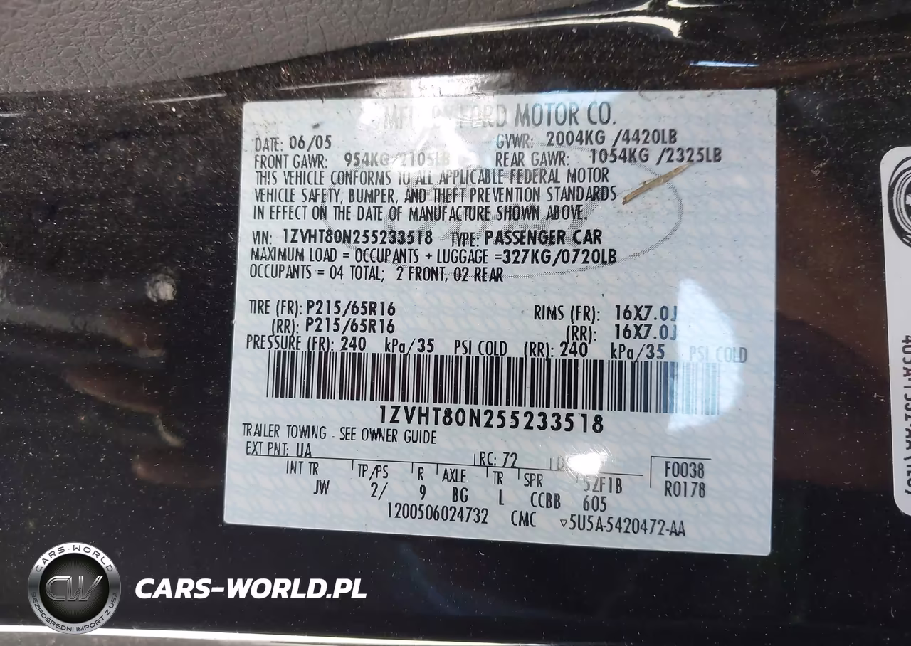 2005 Ford Mustang V6 Deluxe-V6 Premium VIN:1ZVHT80N255233518 - 9