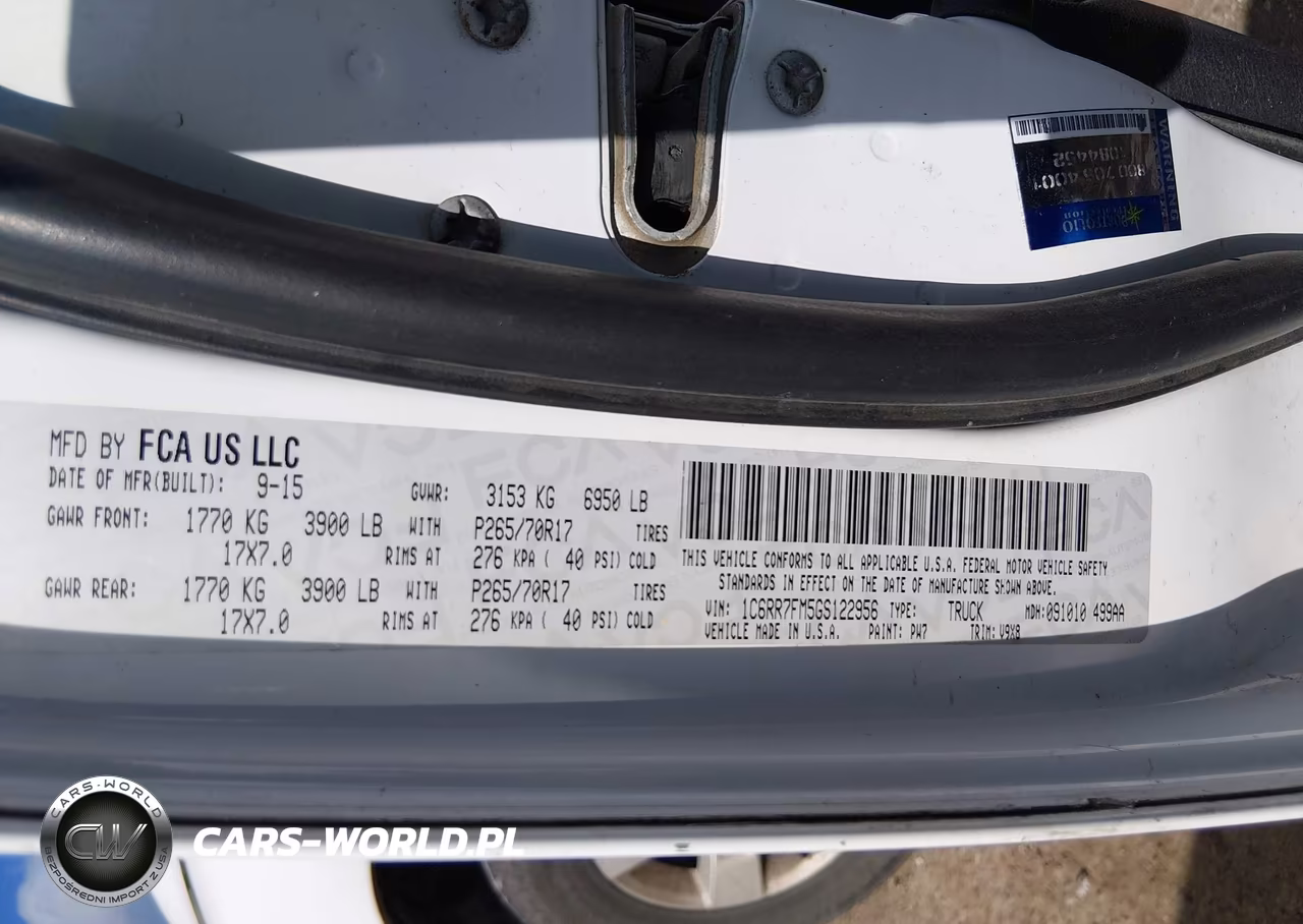 2016 Ram 1500 Tradesman VIN:1C6RR7FM5GS122956 - 9