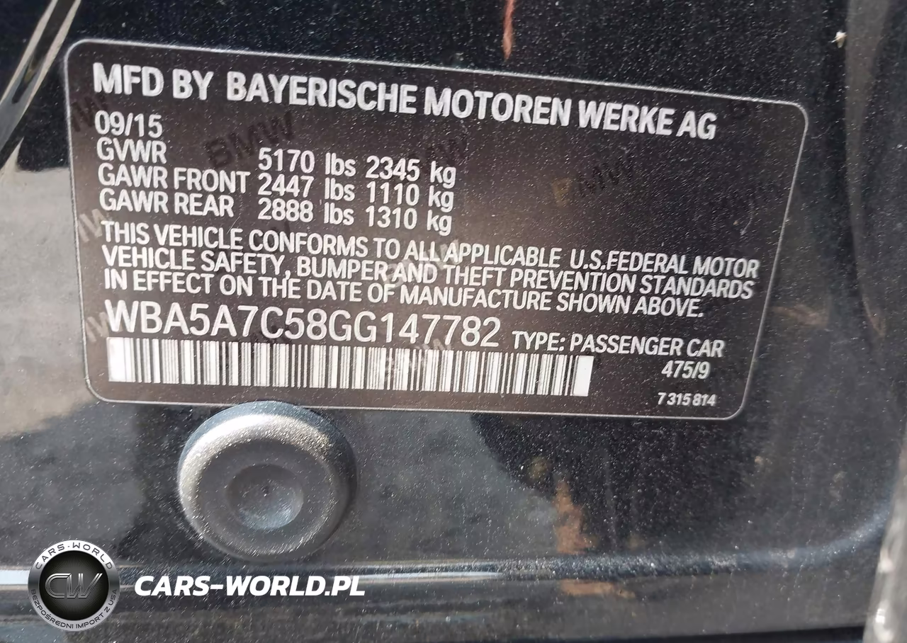 2016 BMW 528I xDrive VIN:WBA5A7C58GG147782 - 9