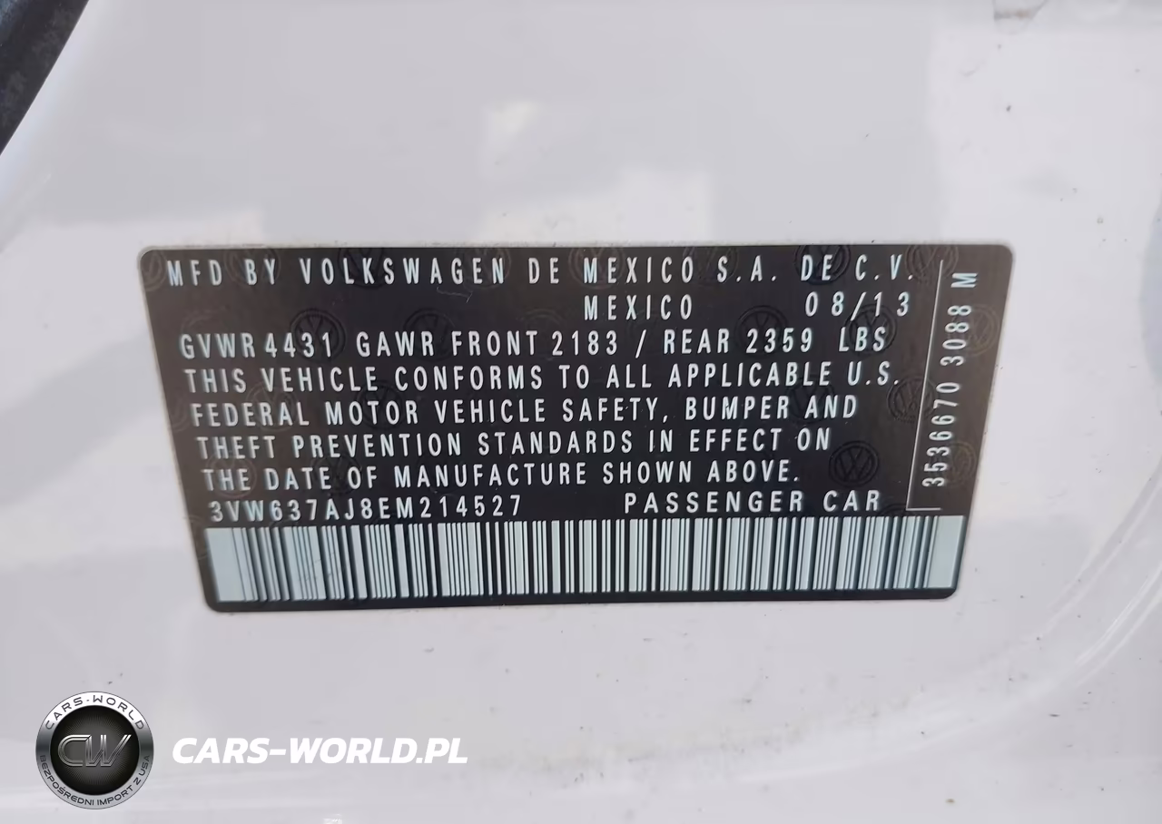 2014 Volkswagen Jetta Hybrid Sel VIN:3VW637AJ8EM214527 - 9
