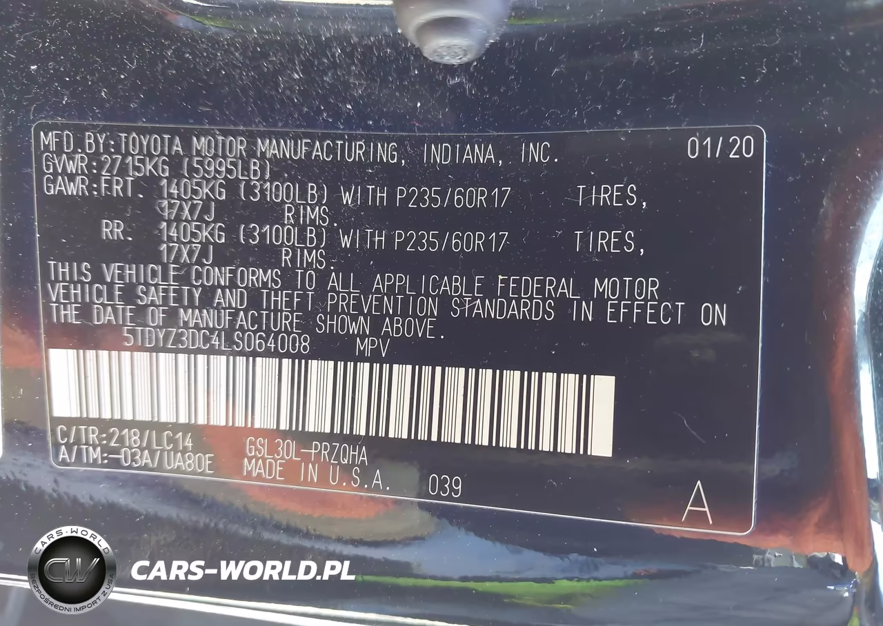 2020 Toyota Sienna Xle VIN:5TDYZ3DC4LS064008 - 9
