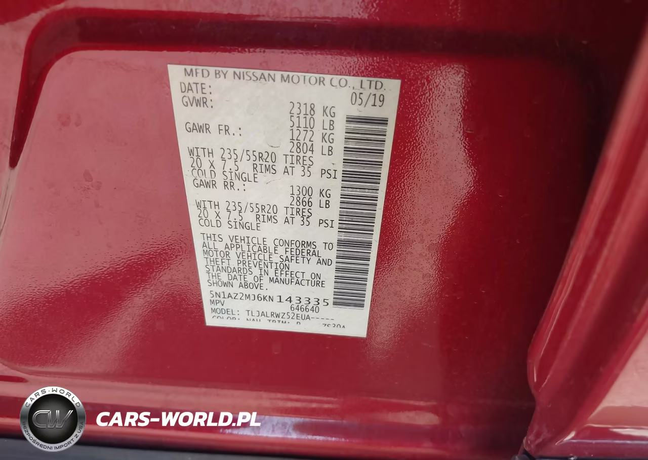 2019 Nissan Murano Sl VIN:5N1AZ2MJ6KN143335 - 9