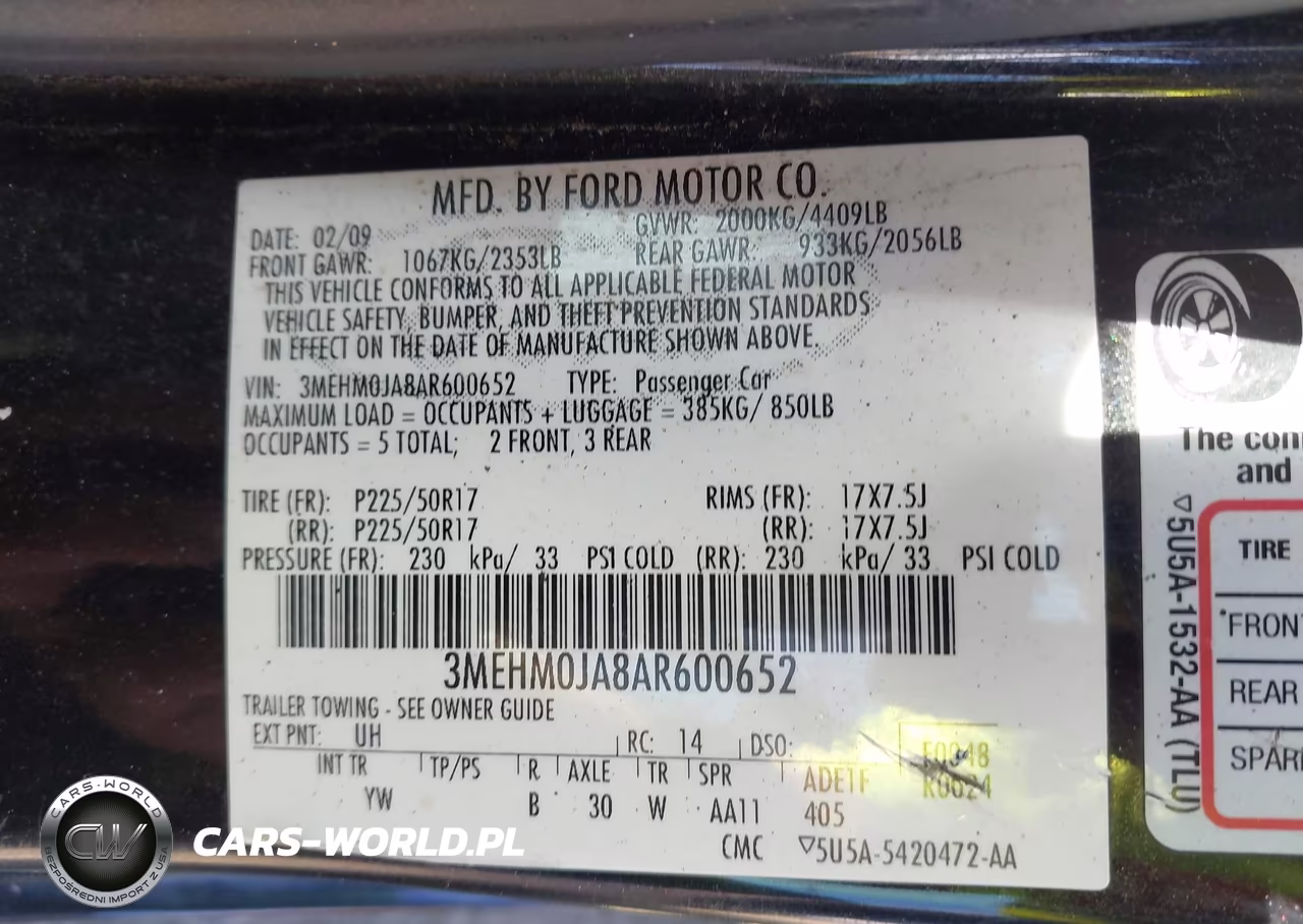 2010 Mercury Milan Premier VIN:3MEHM0JA8AR600652 - 9