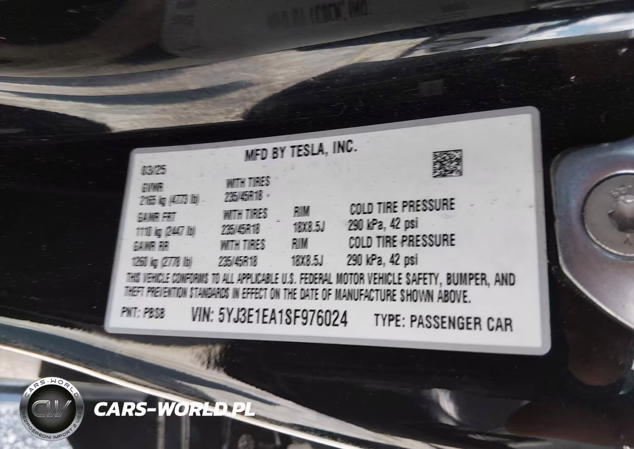 2025 Tesla Model 3 Long Range Rear-Wheel Drive-Standard Rear-Wheel Drive VIN:5YJ3E1EA1SF976024 - 9