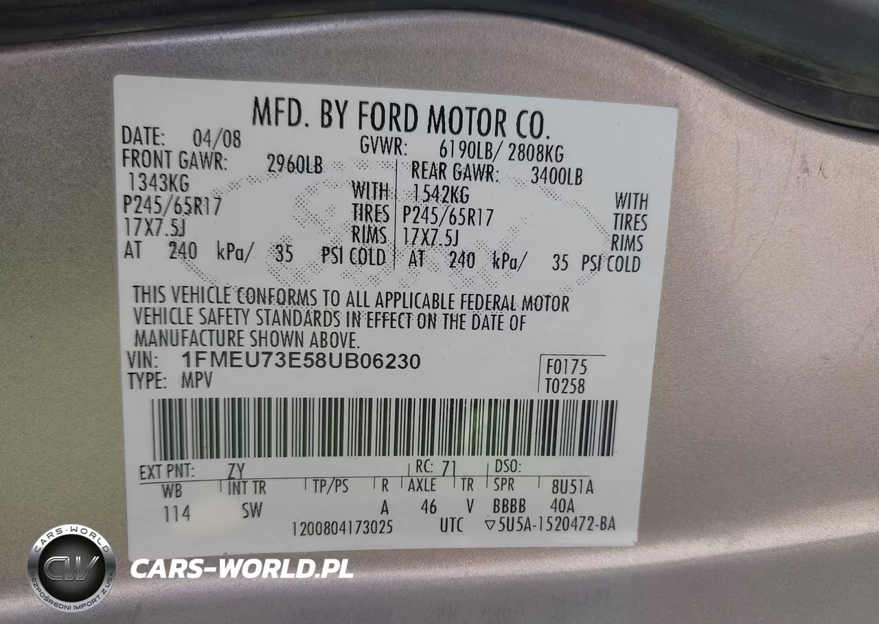 2008 Ford Explorer Xlt VIN:1FMEU73E58UB06230 - 9