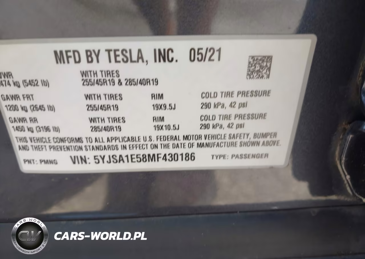2021 Tesla Model S Long Range Dual Motor All-Wheel Drive VIN:5YJSA1E58MF430186 - 9