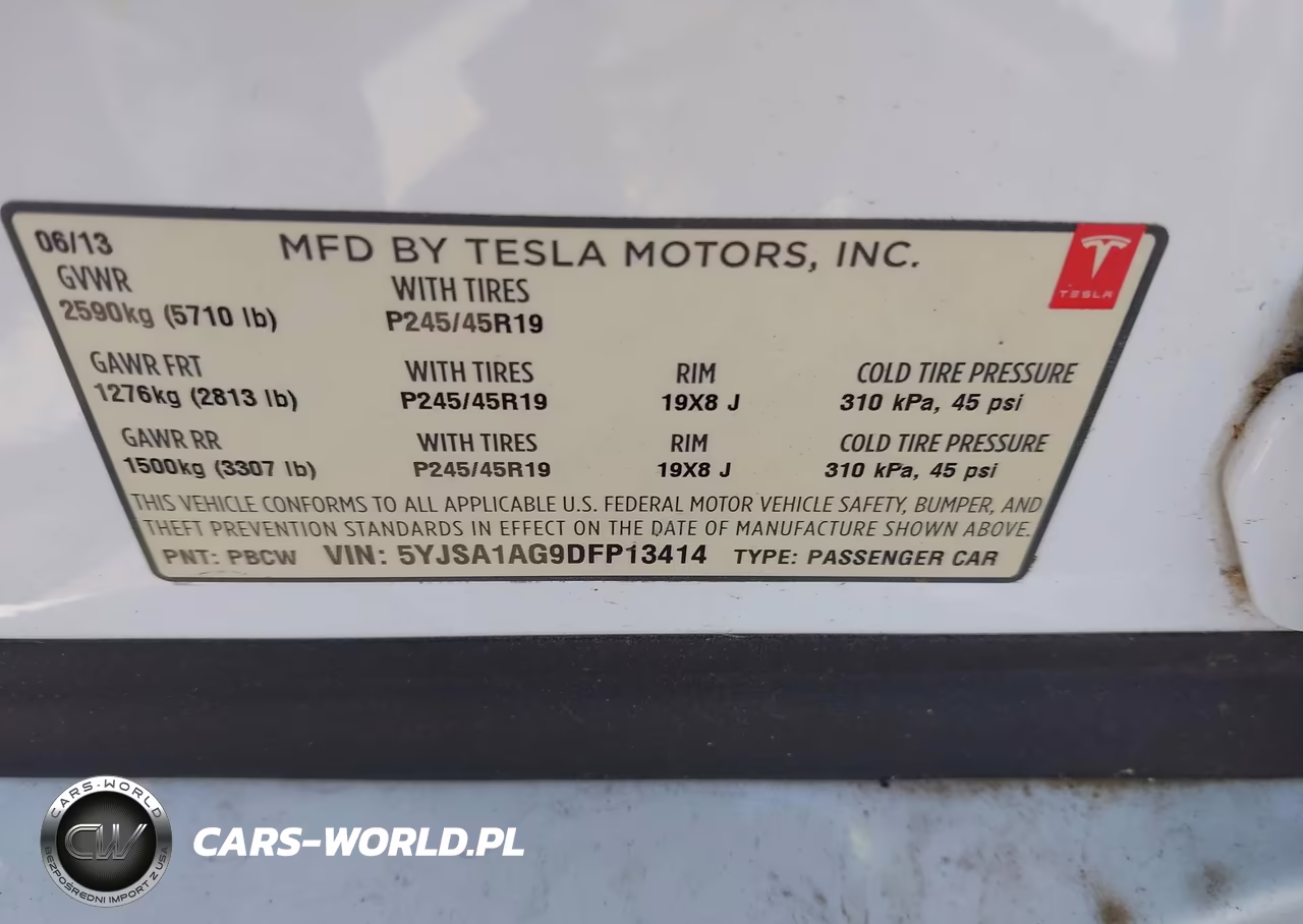 2013 Tesla Model S VIN:5YJSA1AG9DFP13414 - 9