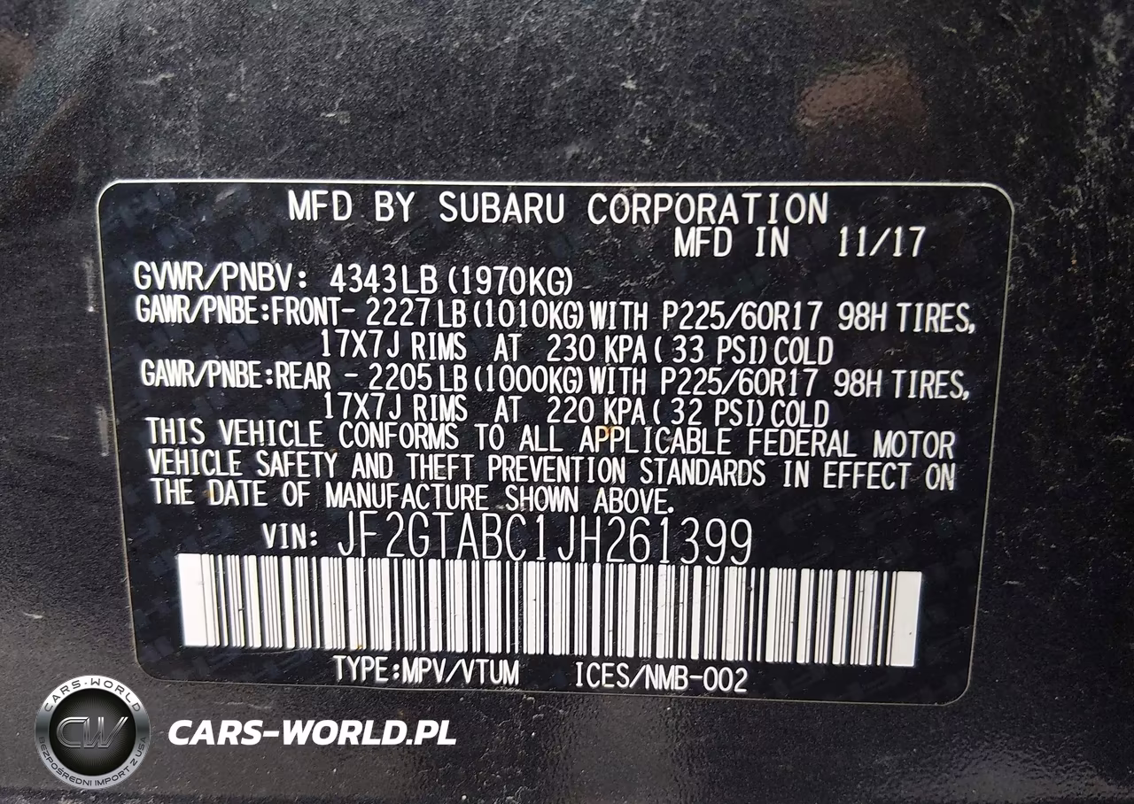 2018 Subaru Crosstrek 2.0I Premium VIN:JF2GTABC1JH261399 - 9