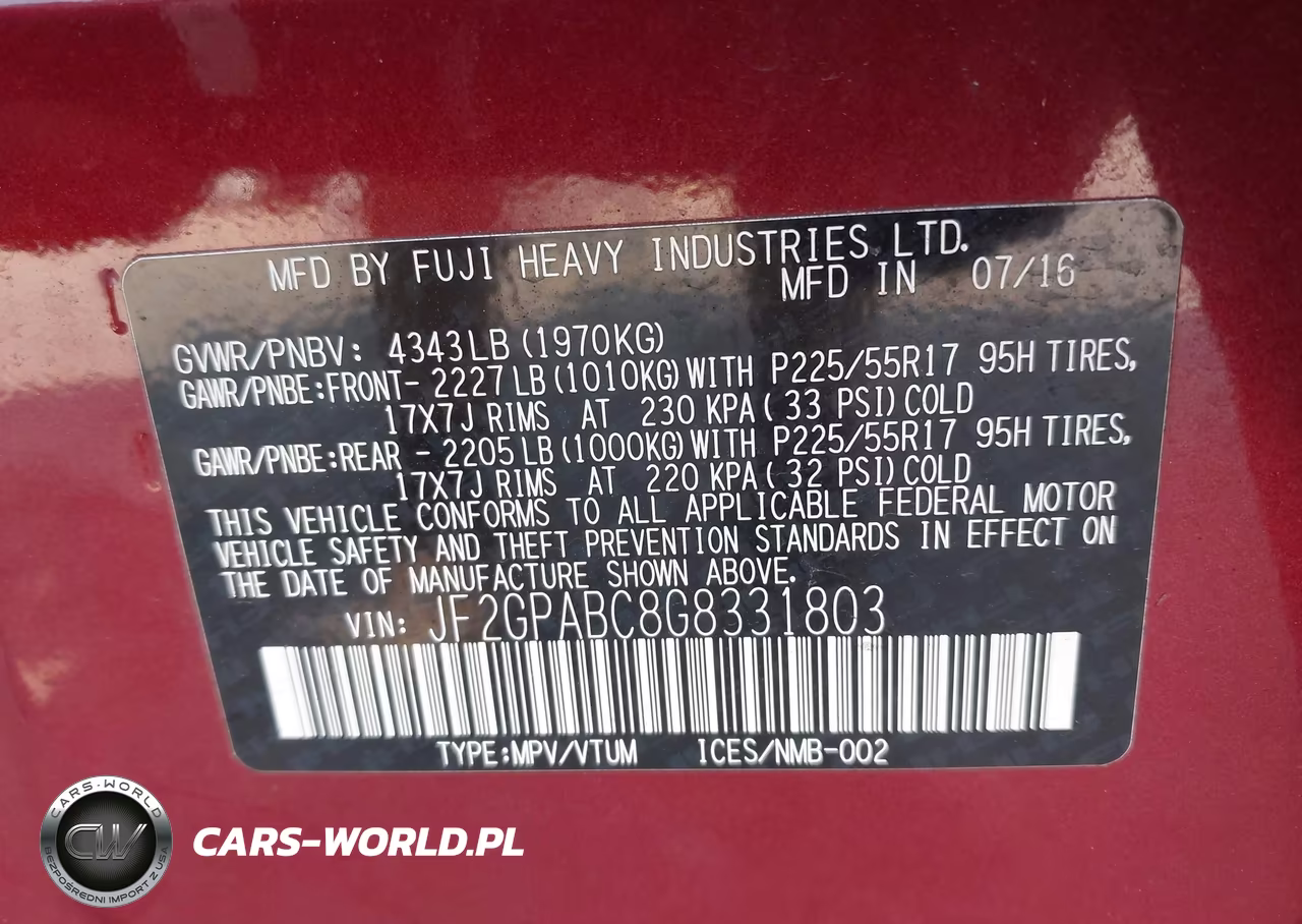 2016 Subaru Crosstrek 2.0I Premium VIN:JF2GPABC8G8331803 - 9