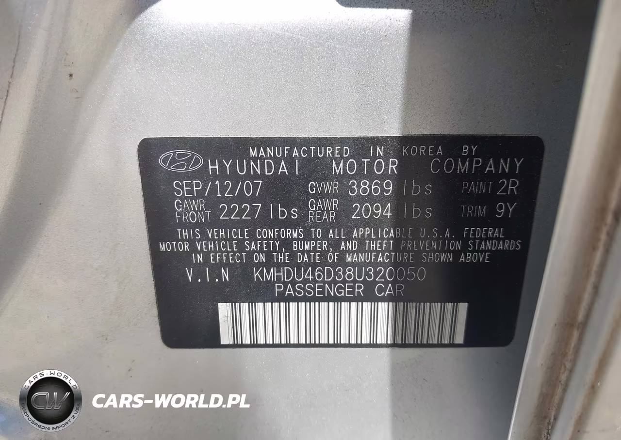 2008 Hyundai Elantra Gls-Se VIN:KMHDU46D38U320050 - 9
