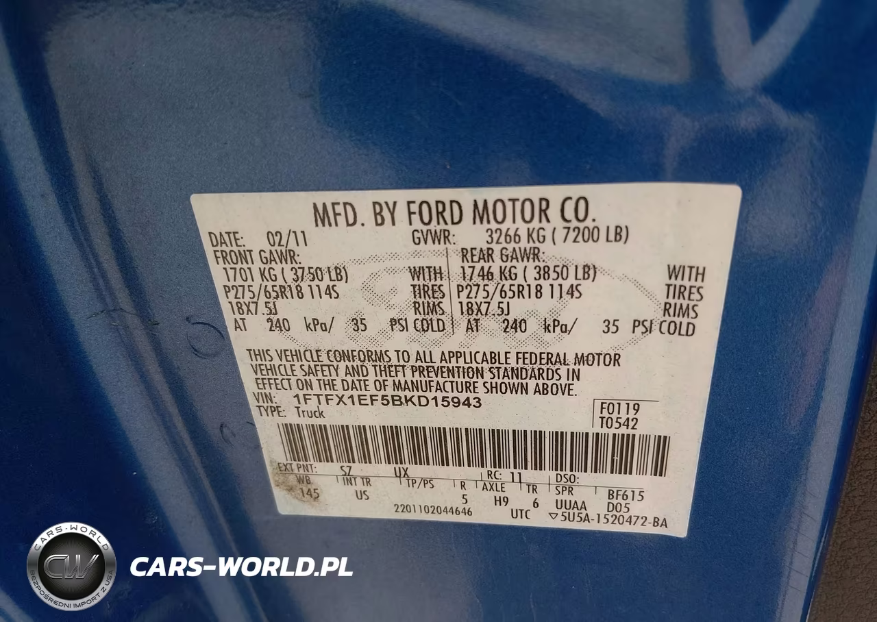 2011 Ford F-150 Xlt VIN:1FTFX1EF5BKD15943 - 9