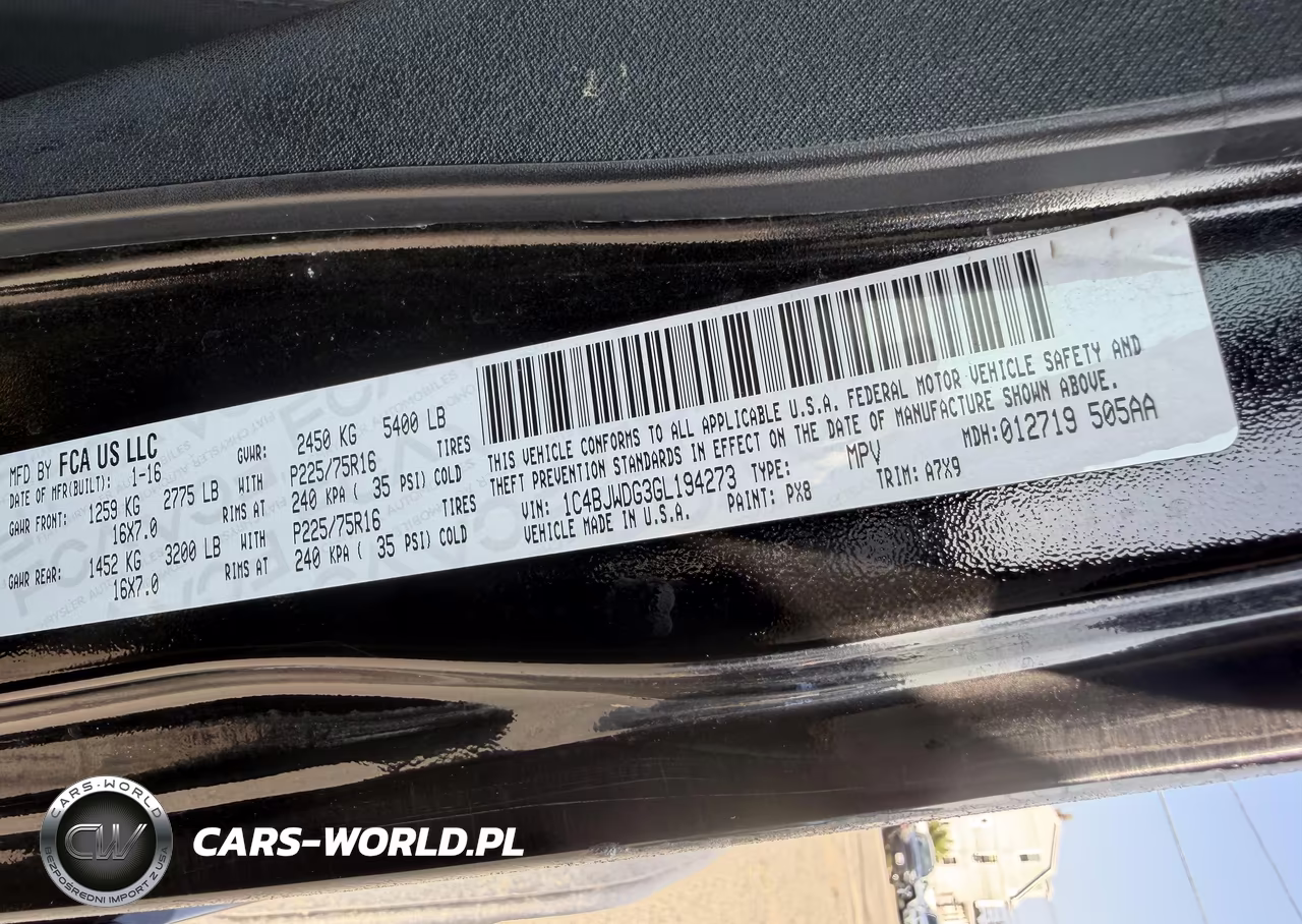 2016 Jeep Wrangler Unlimited Sport VIN:1C4BJWDG3GL194273 - 8