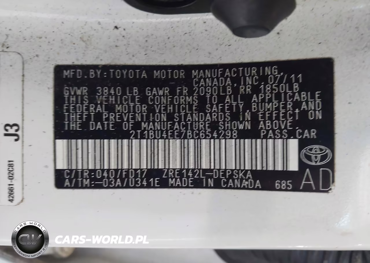 2011 Toyota Corolla S VIN:2T1BU4EE7BC654298 - 9