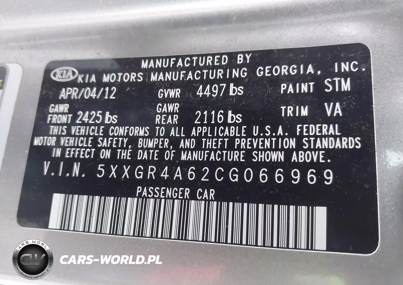 2012 Kia Optima Sx VIN:5XXGR4A62CG066969 - 9