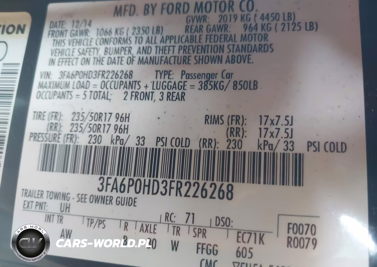 2015 Ford Fusion Se VIN:3FA6P0HD3FR226268 - 9