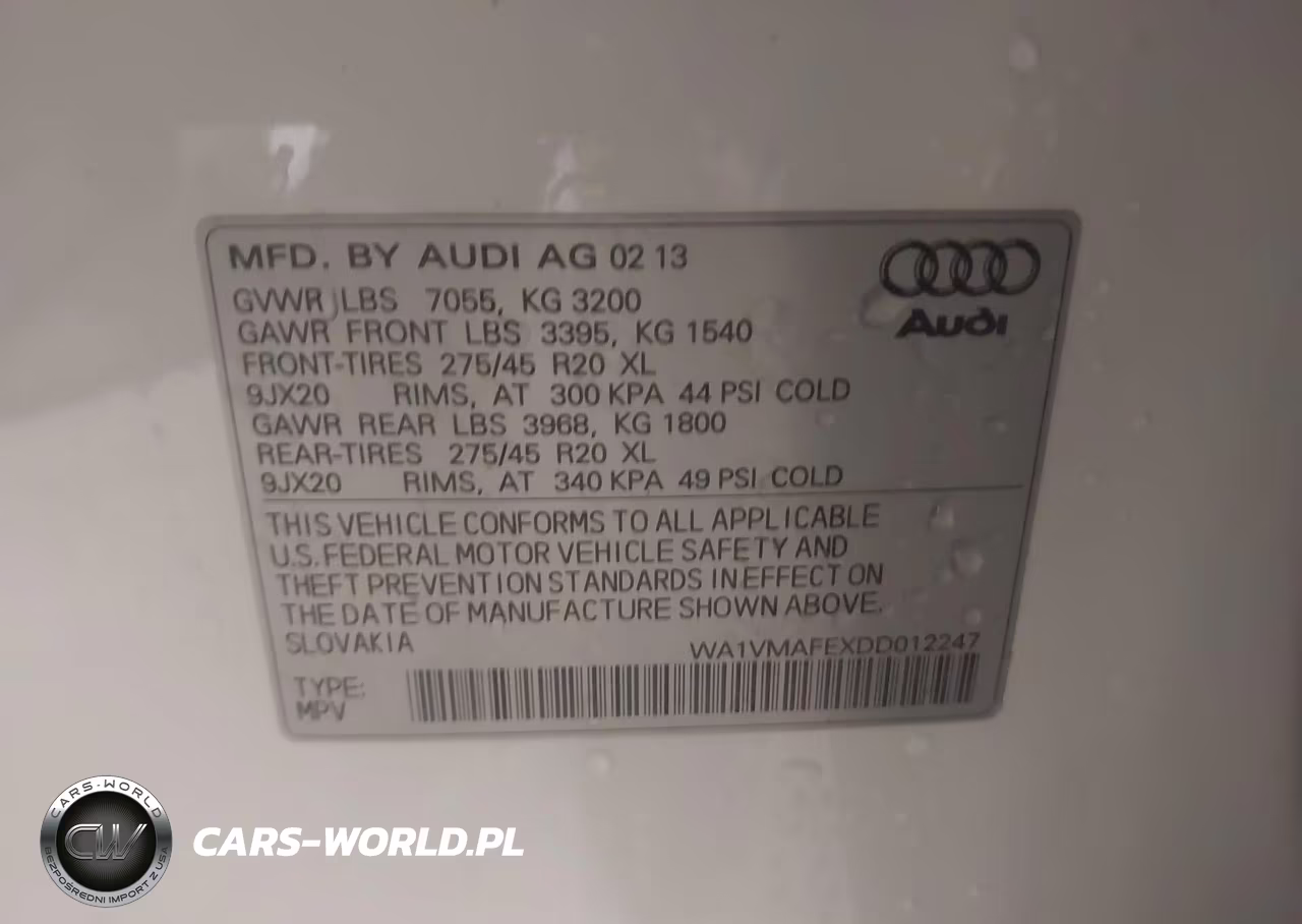 2013 Audi Q7 3.0 Tdi Premium VIN:WA1VMAFEXDD012247 - 9