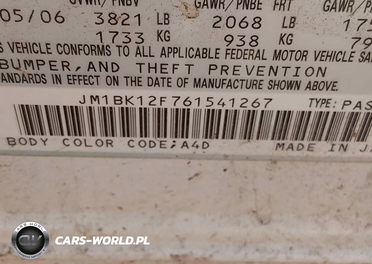 2006 Mazda Mazda3 I VIN:JM1BK12F761541267 - 9
