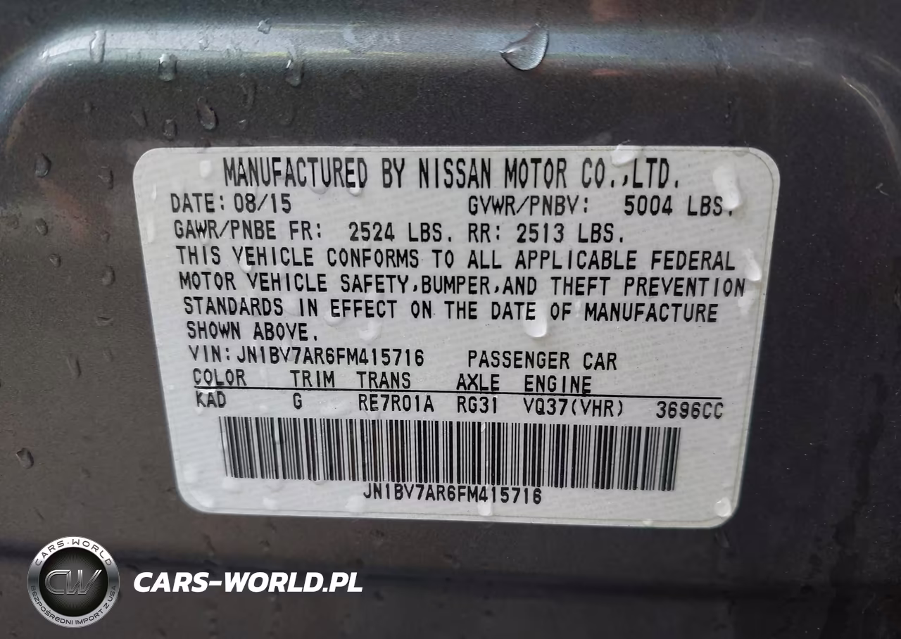 2015 Infiniti Q50 VIN:JN1BV7AR6FM415716 - 9
