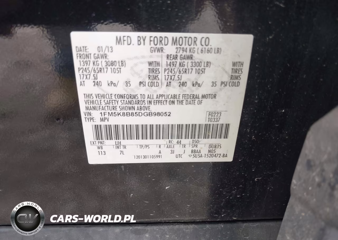 2013 Ford Explorer VIN:1FM5K8B85DGB98052 - 9