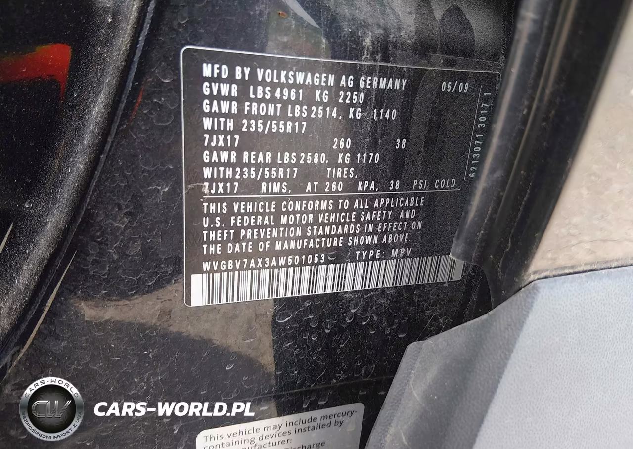 2010 Volkswagen Tiguan Se VIN:WVGBV7AX3AW501053 - 9