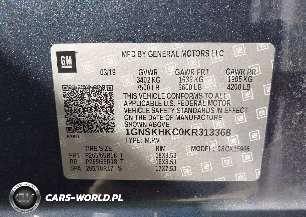 2019 Chevrolet Suburban Lt VIN:1GNSKHKC0KR313368 - 9