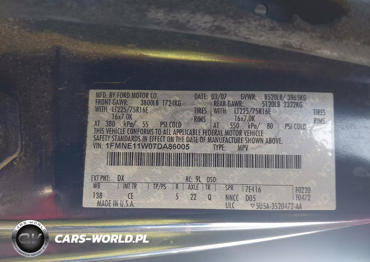 2007 Ford E-150 Chateau-Xl-Xlt VIN:1FMNE11W07DA86005 - 9