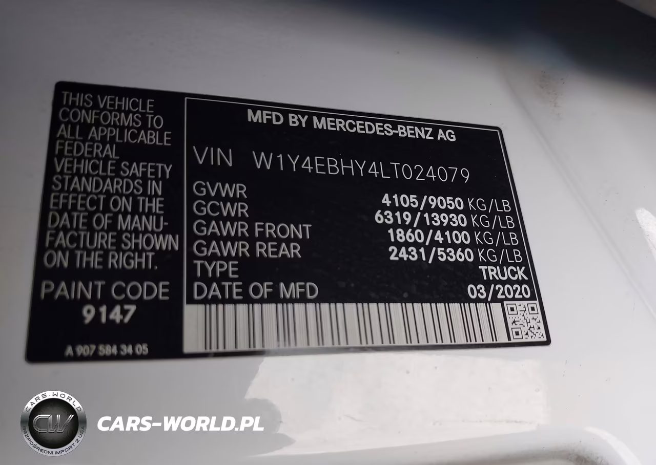 2020 Mercedes-Benz Sprinter 2500 Standard Roof V6 VIN:W1Y4EBHY4LT024079 - 9
