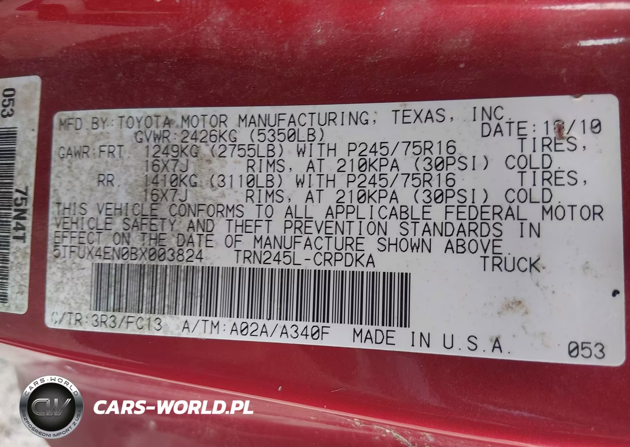2011 Toyota Tacoma VIN:5TFUX4EN0BX003824 - 9