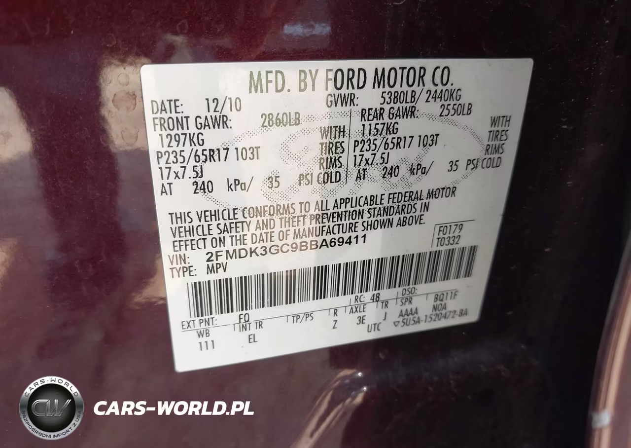2011 Ford Edge Se VIN:2FMDK3GC9BBA69411 - 9