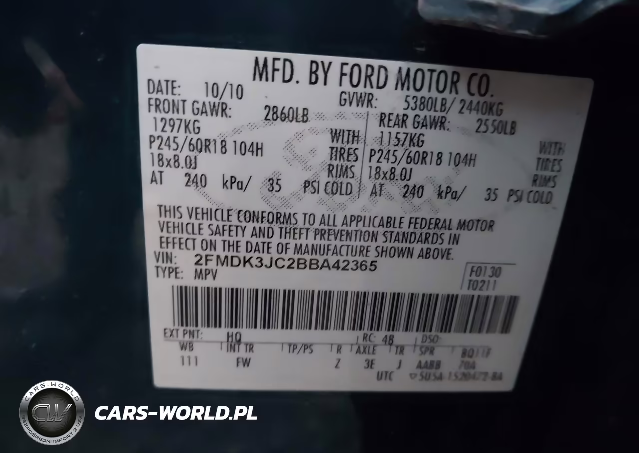 2011 Ford Edge Sel VIN:2FMDK3JC2BBA42365 - 9