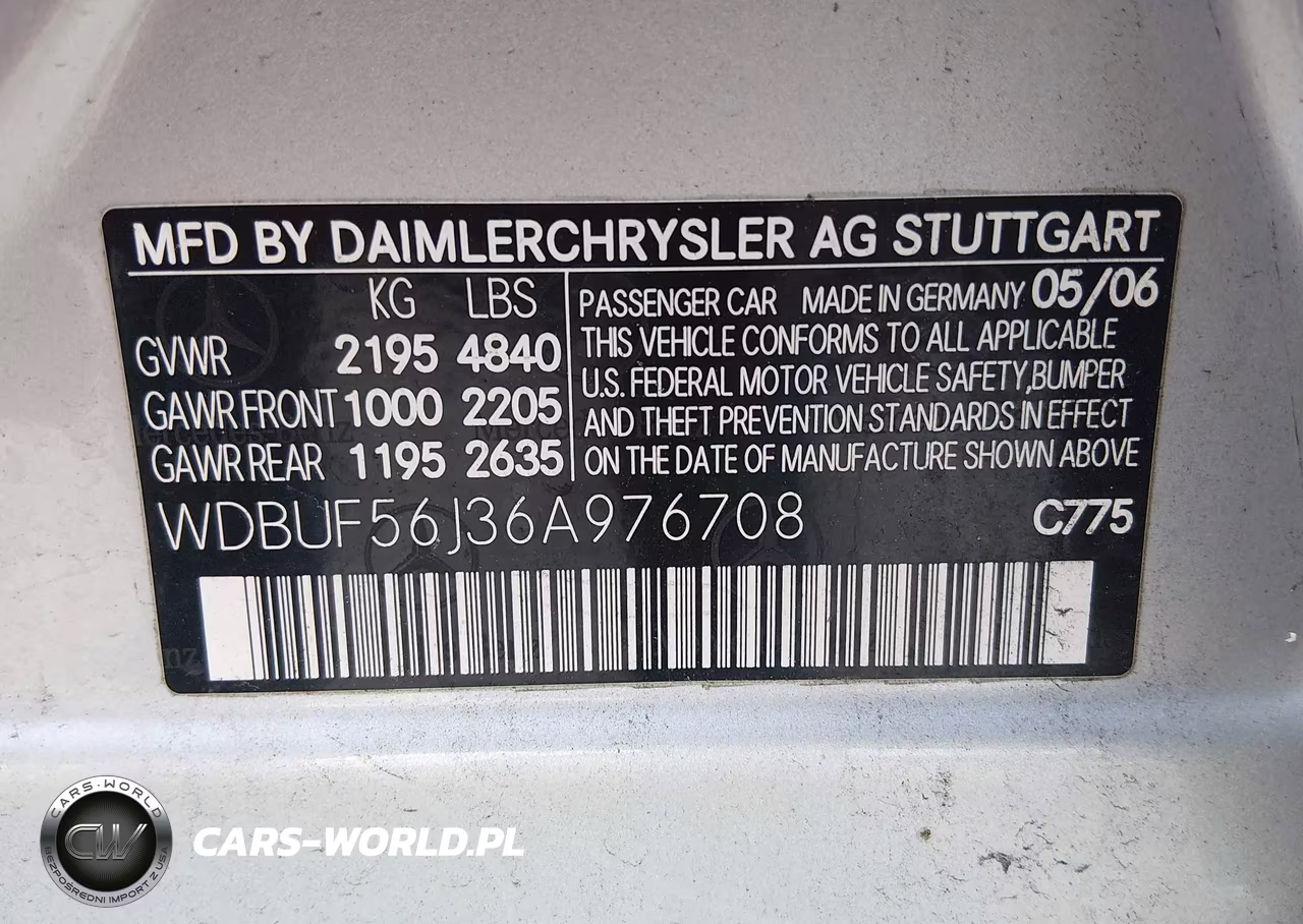 2006 Mercedes-Benz E 350 VIN:WDBUF56J36A976708 - 9