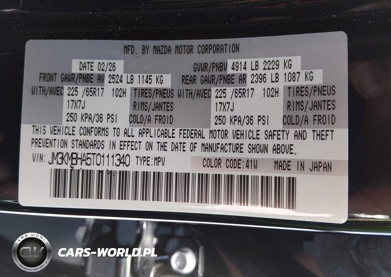 2026 Mazda Cx-5 2.5 S Select VIN:JM3KMBHA5T0111340 - 9