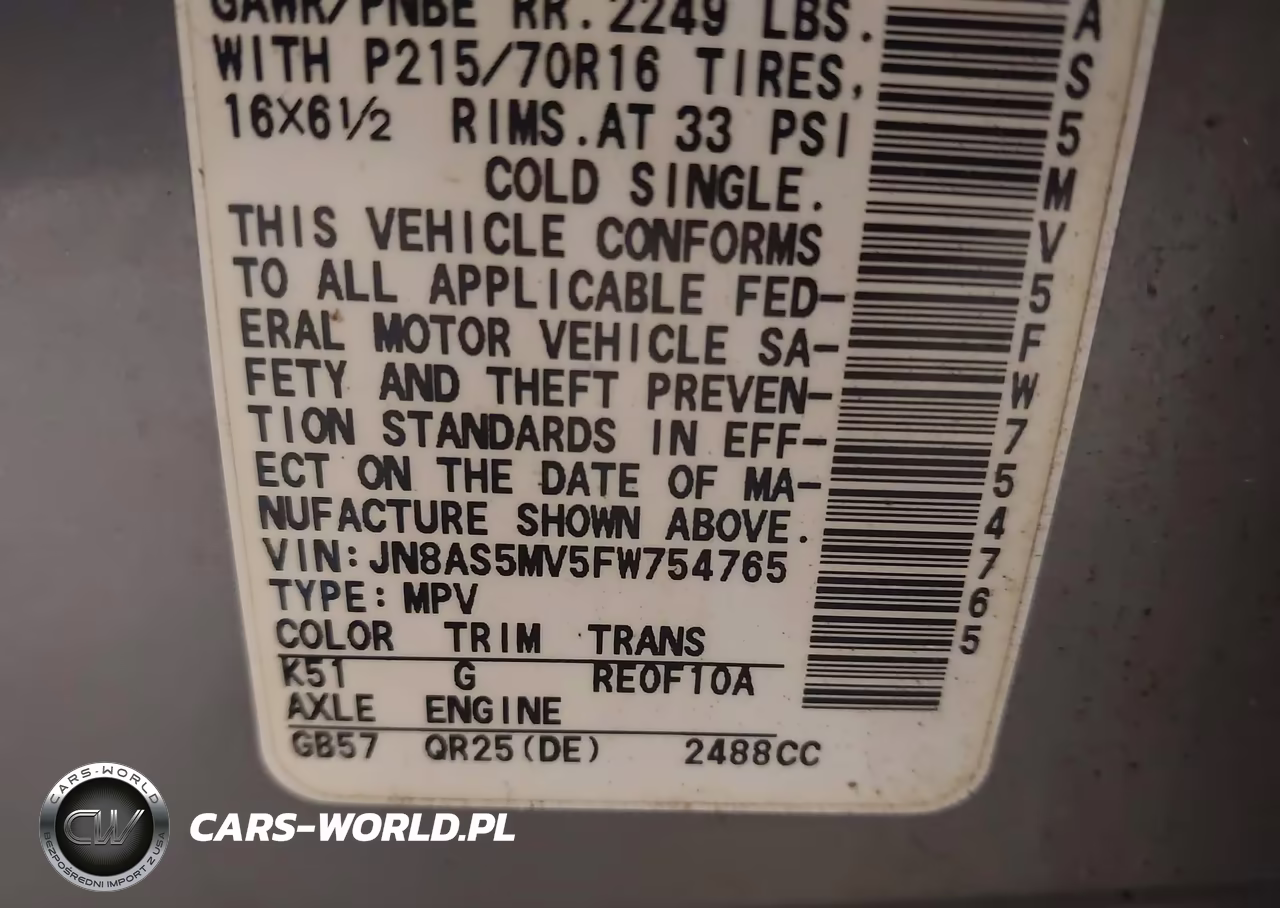 2015 Nissan Rogue Select S VIN:JN8AS5MV5FW754765 - 9