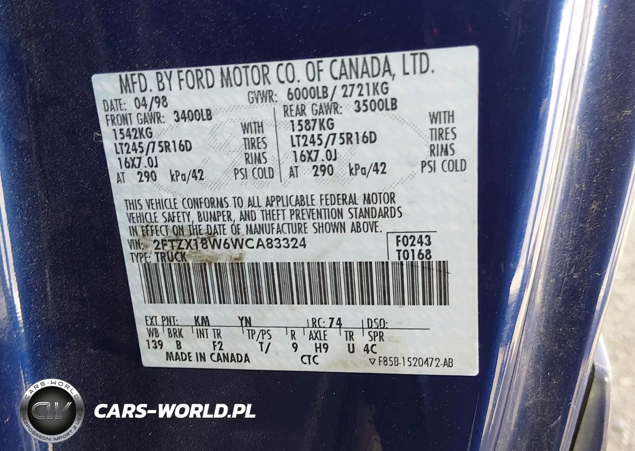 1998 Ford F-150 Lariat-Standard-Xl-Xlt VIN:2FTZX18W6WCA83324 - 9