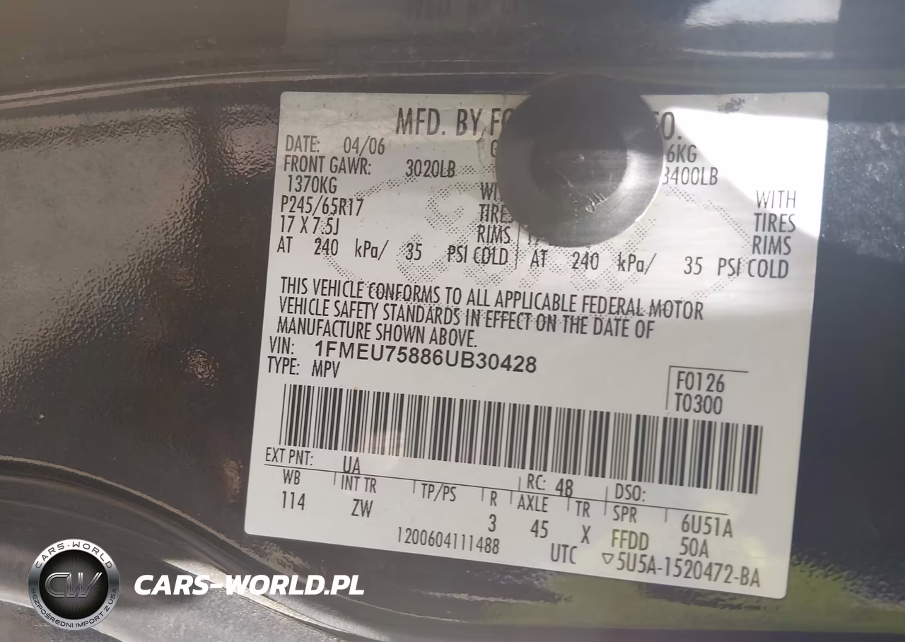 2006 Ford Explorer Limited VIN:1FMEU75886UB30428 - 9
