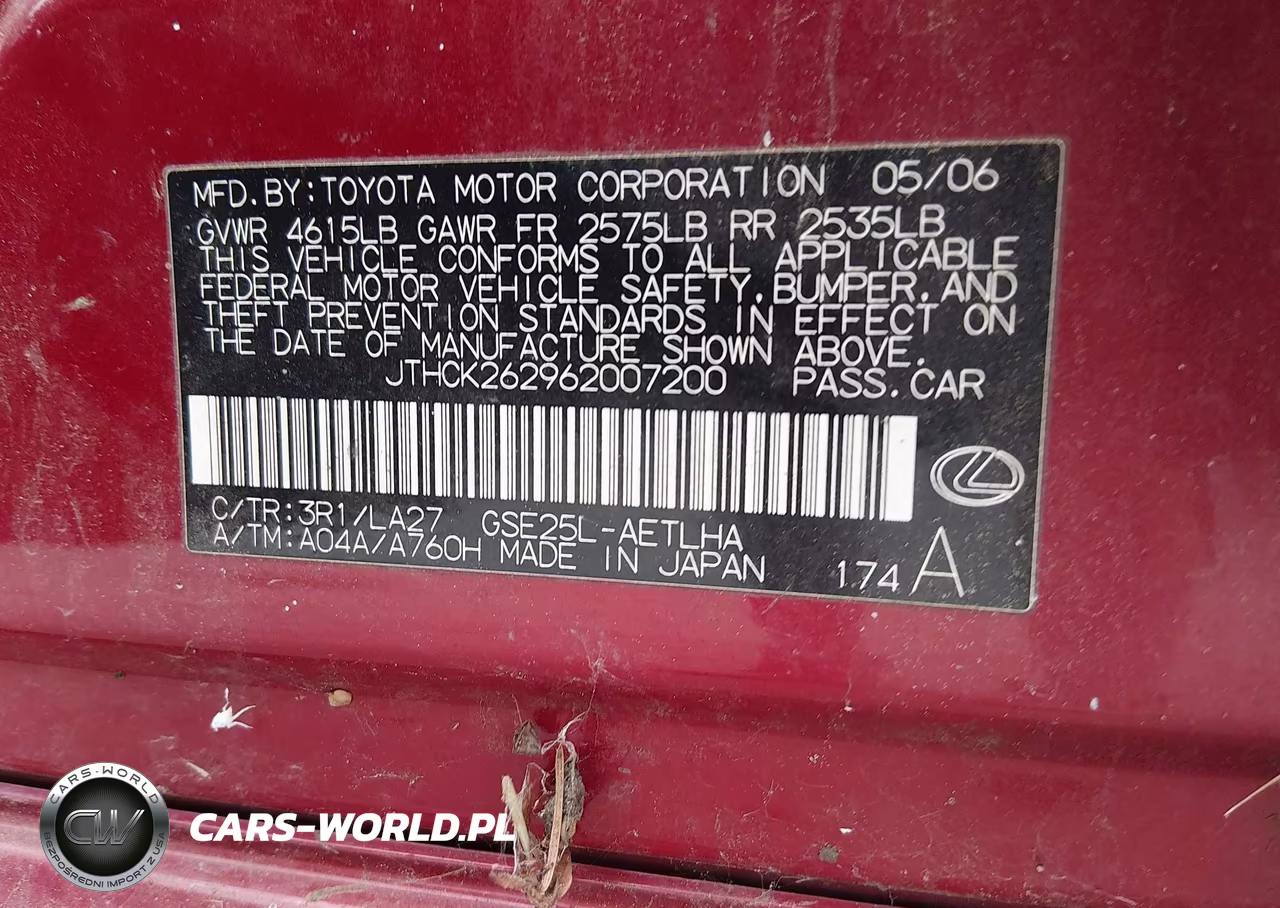 2006 Lexus Is 250 VIN:JTHCK262962007200 - 9