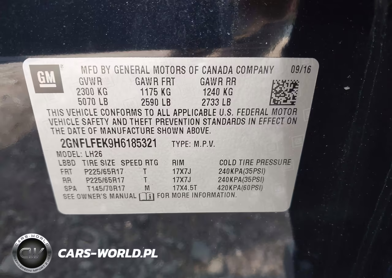 2017 Chevrolet Equinox Lt VIN:2GNFLFEK9H6185321 - 9